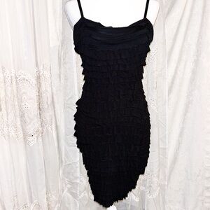 Y2K Frilled Black Dress